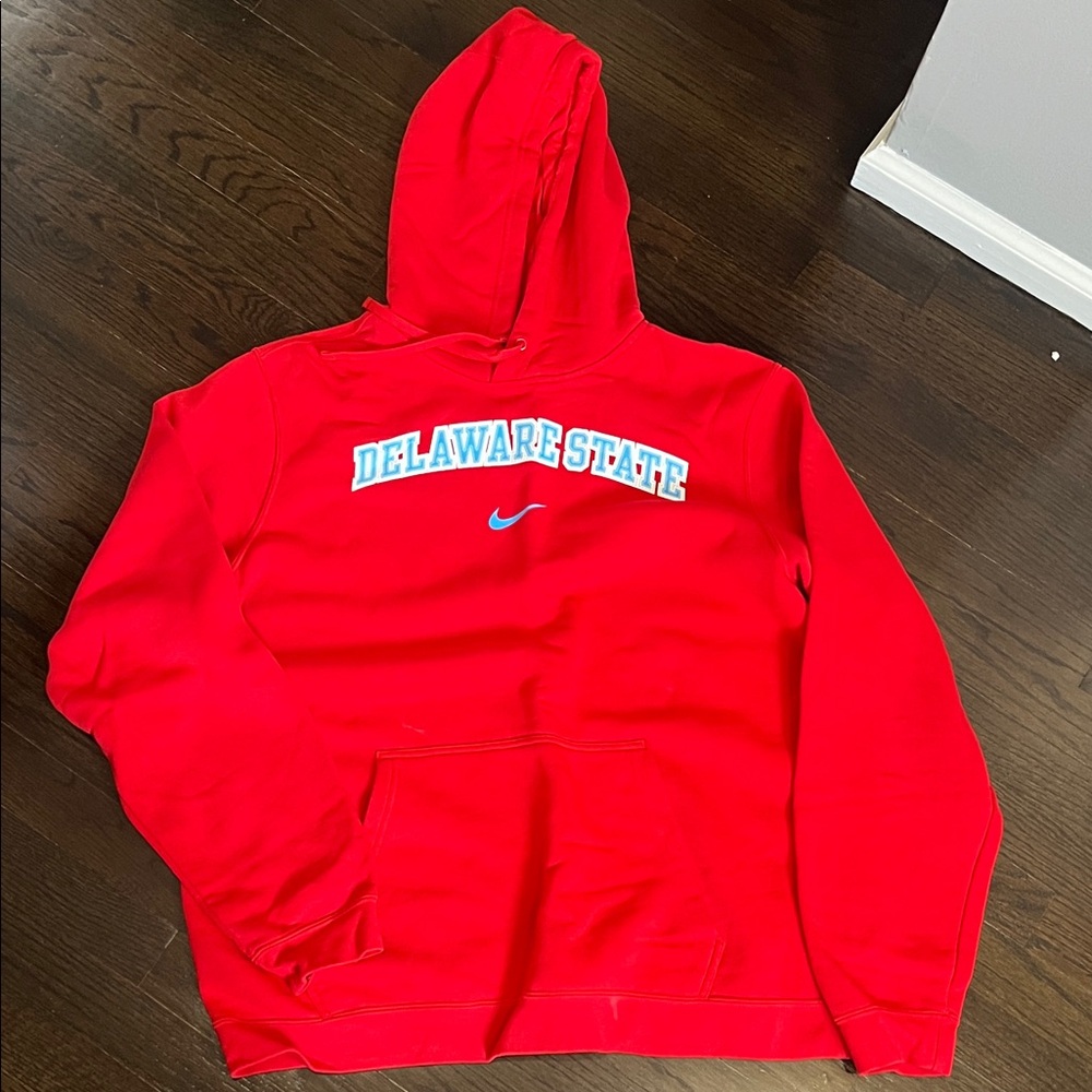 Nike Red Delaware State Pullover Hoodie